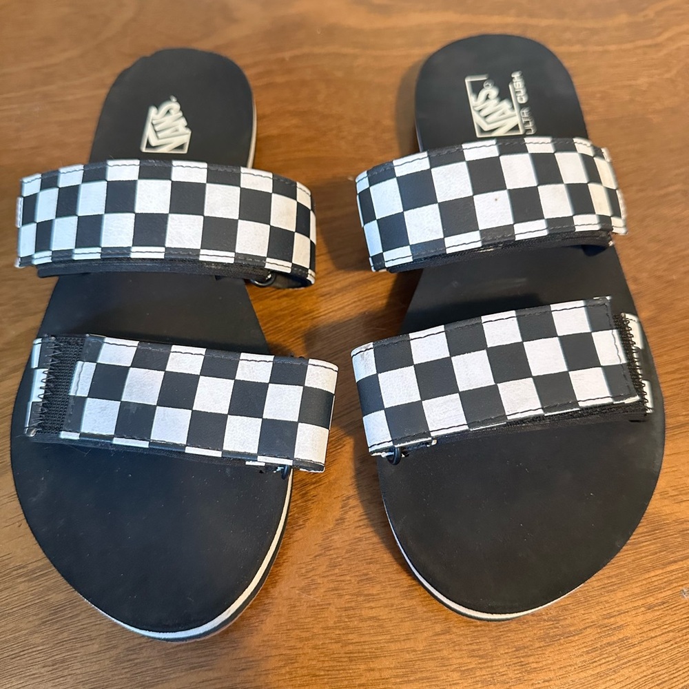 Vans Kids Checkered Black and White Sandals